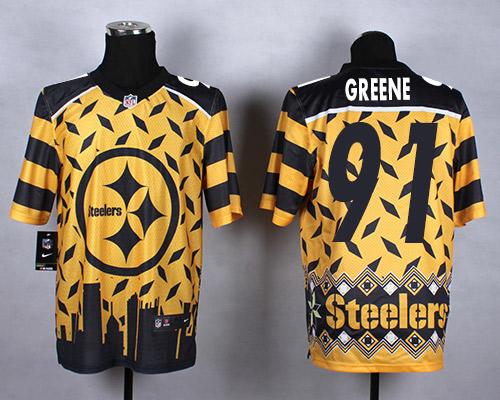 Nike Steelers #91 Kevin Greene Gold Men's Stitched NFL Elite Noble Fashion Jersey - Click Image to Close